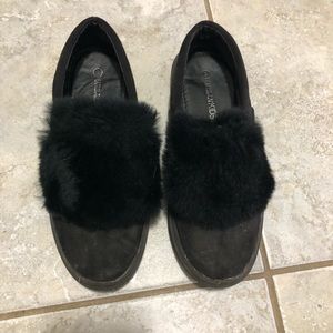 Black Fur Shoes